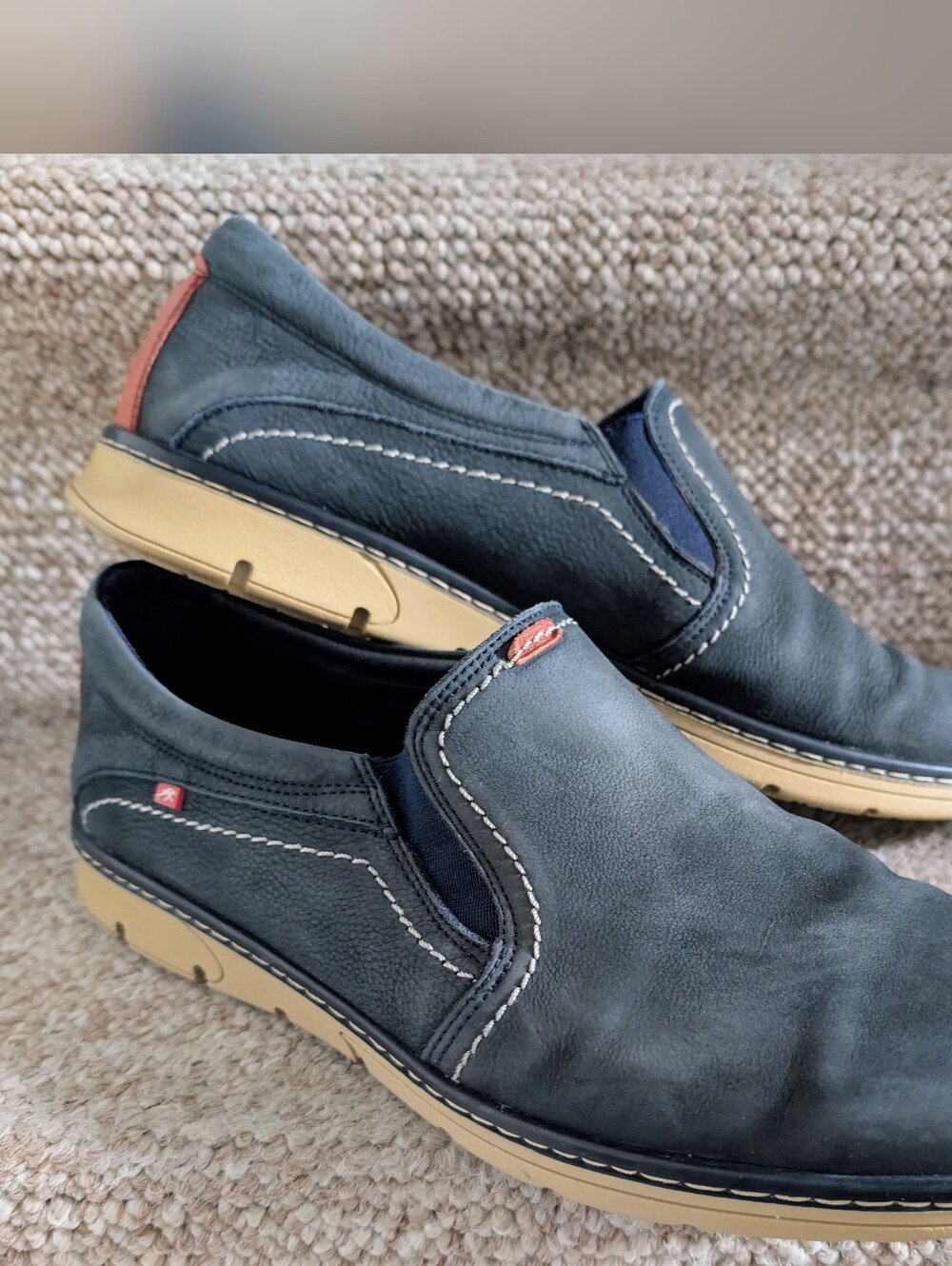 Men's Fluchos Slip-On Casual Leather Shoes in Dark Blue